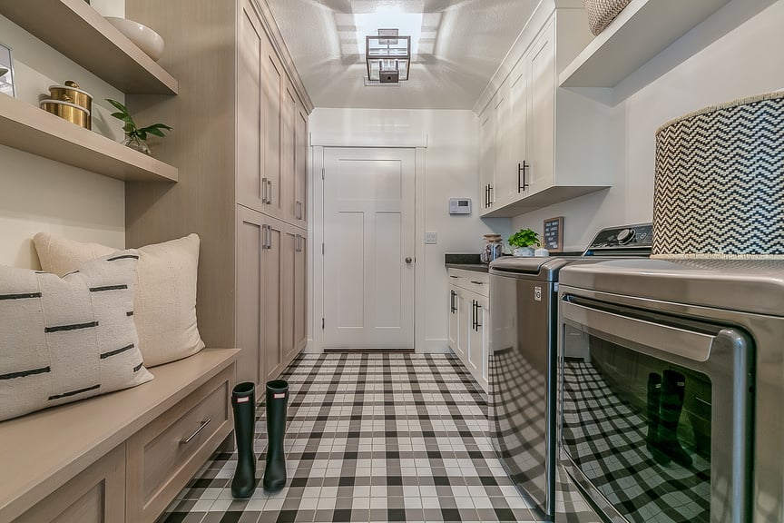 Immaculate mudroom and laundry room combo